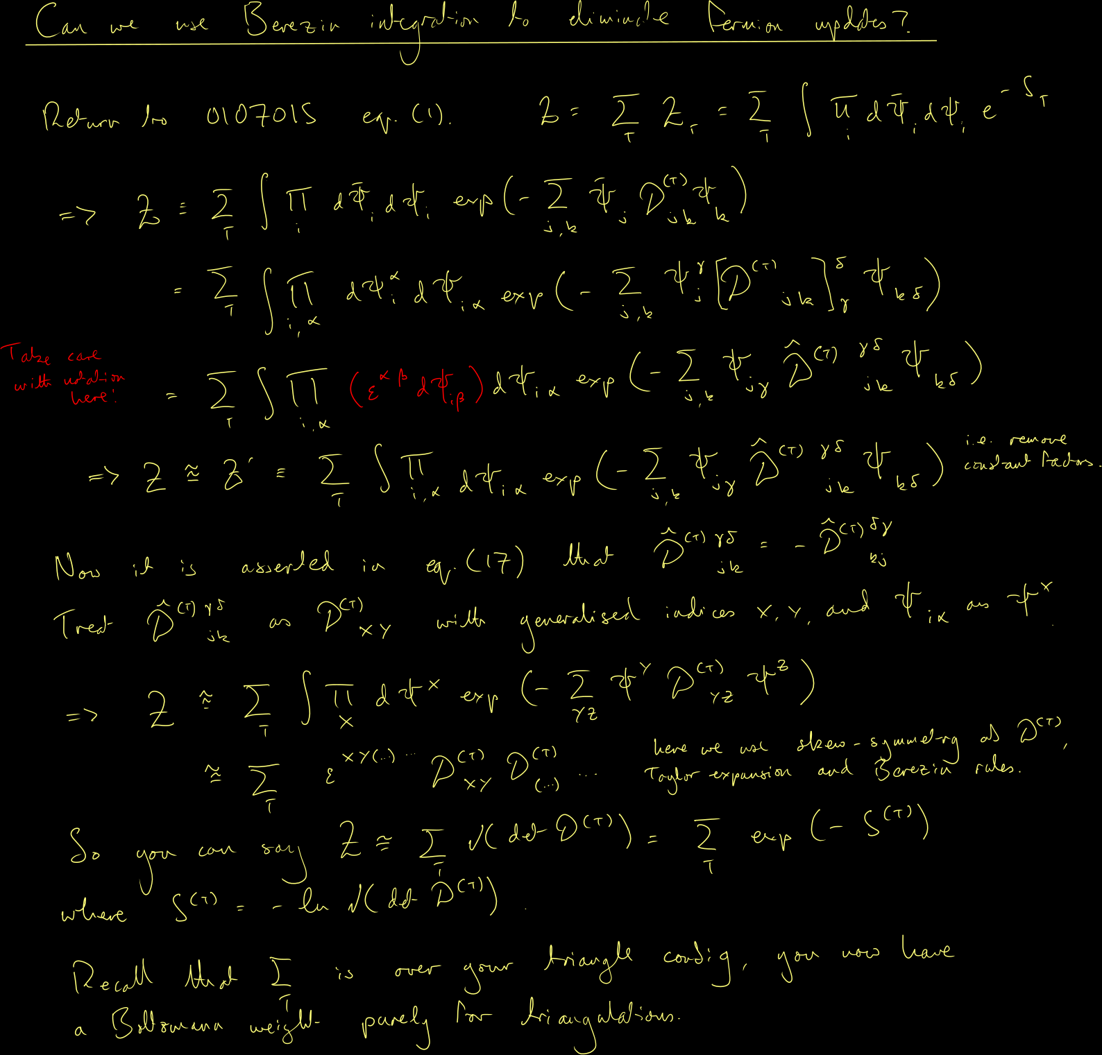 Notes on the fermion determinant and the Pfaffian - hover to enlarge