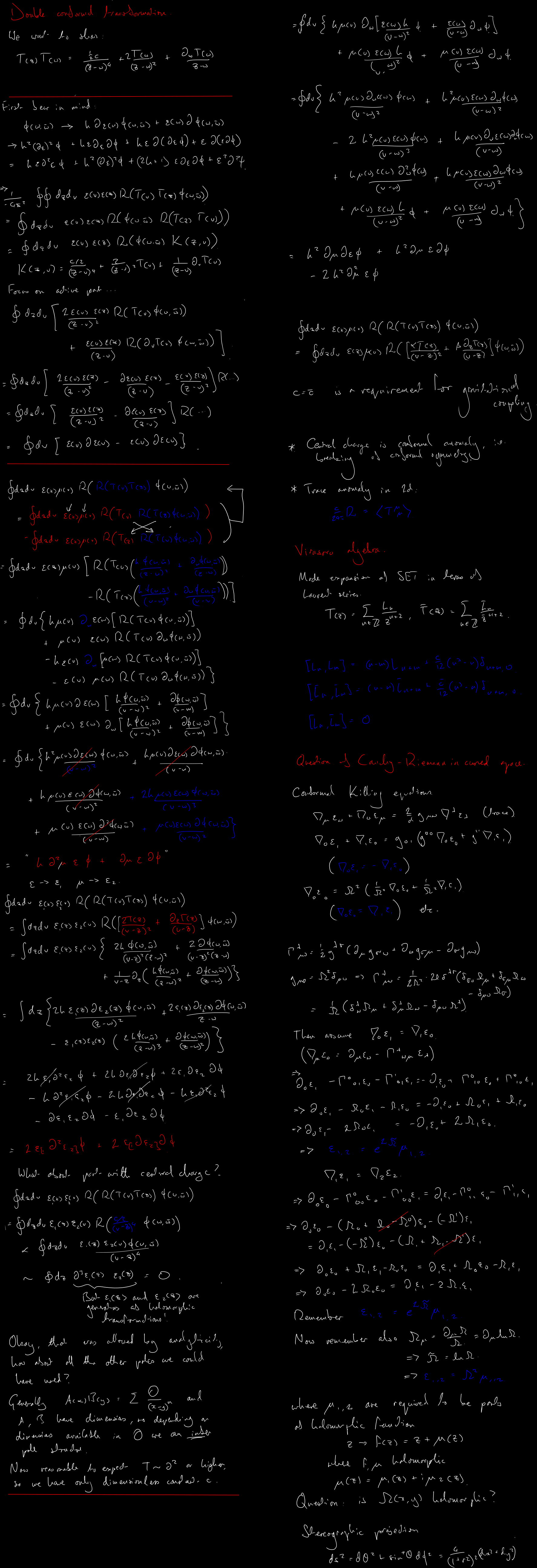 Lecture 3 blackboard - hover to enlarge Methods Lecture 3 (conformal field theory) blackboard - hover to enlarge