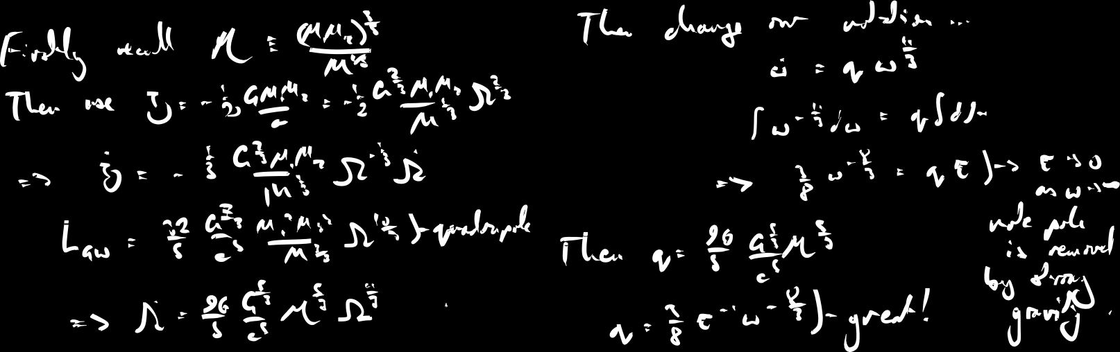Chirp mass note - hover to enlarge Note on chirp mass blackboard - hover to enlarge