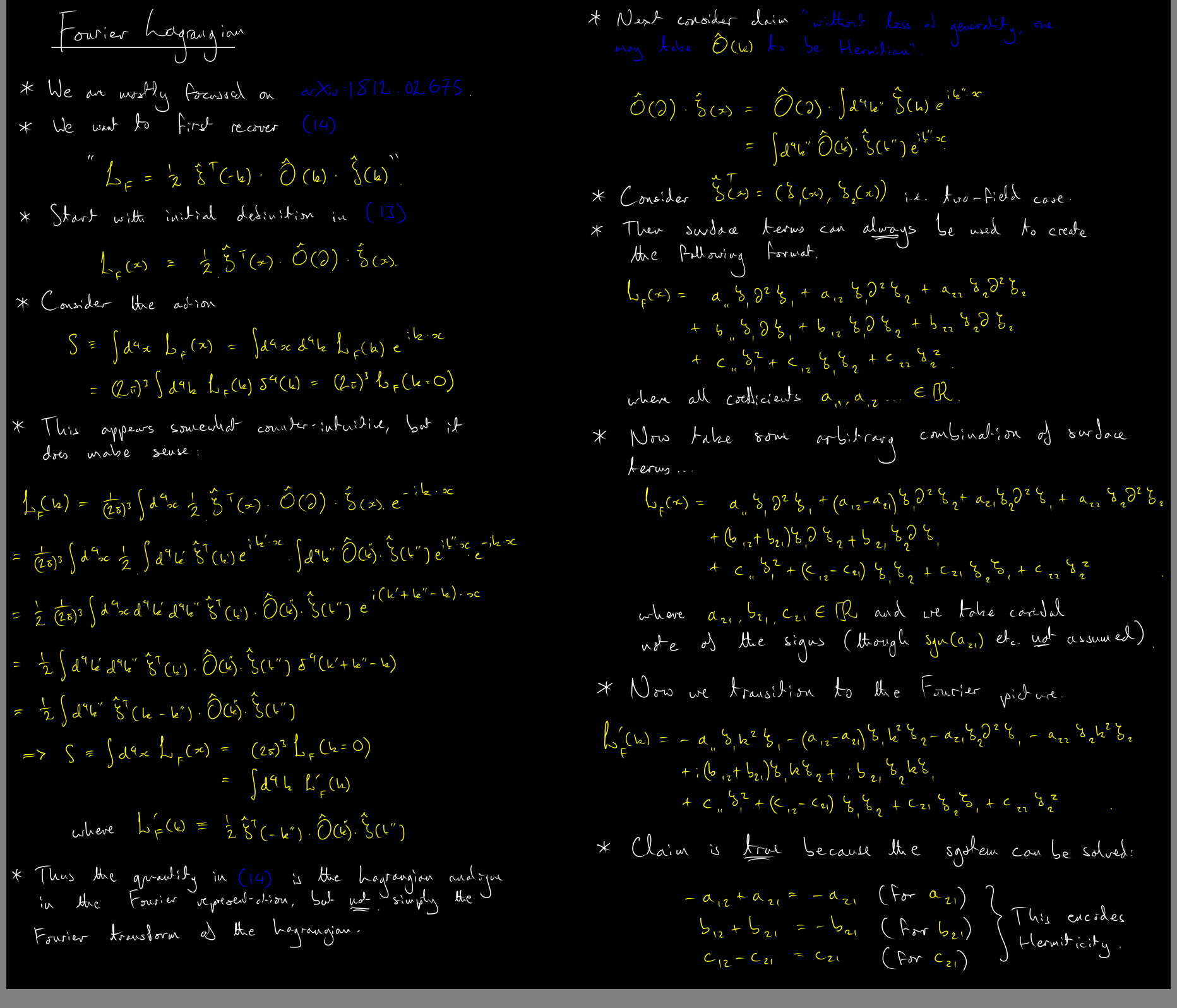 Supervision notes on the origin of the minus sign in the momentum-space Lagrangian. Supervision notes on the origin of the minus sign in the momentum-space Lagrangian.