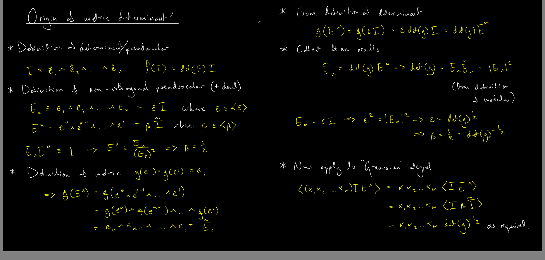 Supervision notes on the Graussian integral. Supervision notes on the Graussian integral.